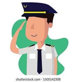 Air plane pilot profession. Concept for profession character, Flat style vector illustration, suitable for wallpaper, banner, book illustration, card