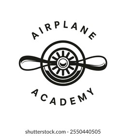 air plane propeller logo vector template illustration design vintage