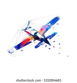 Air plane race. Isolated low poly vector illustration. 