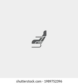 Indicador de icono del vector del asiento del avión