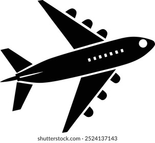 Air plane silhouette vector art illustration 