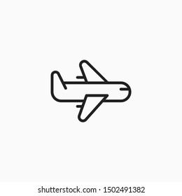 Air plane simple line art icon