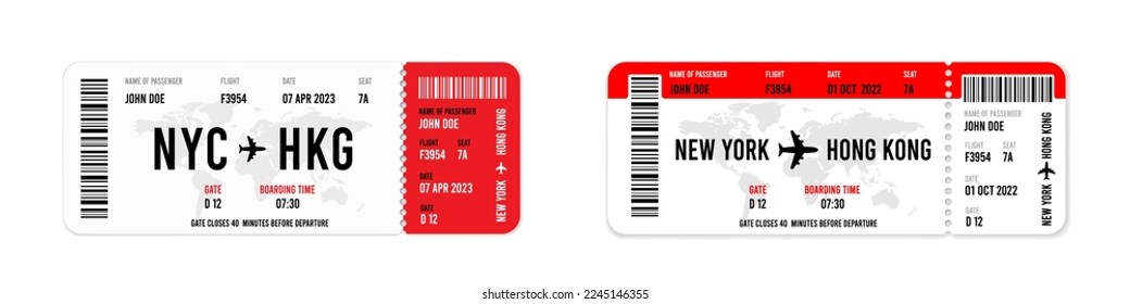 Ilustración de la plantilla de billetes de avión