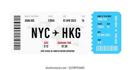 Air plane ticket template illustration