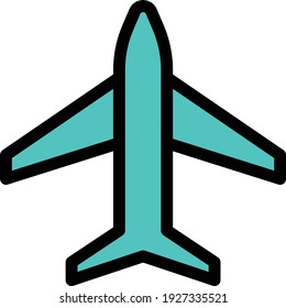 air plane  vector colour line icon