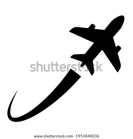Air plane vector pictogram isolated on white background, plane web icon