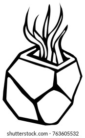 Air Plant in Geometric Plant Pot - Vector File