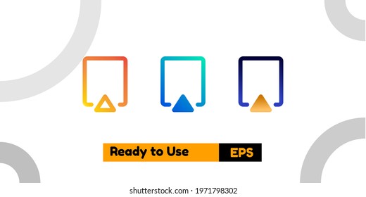 air play icon with three style gradient for poster, social media, and presentation