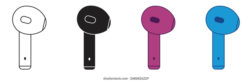 Conjunto de iconos de vaina de aire. Ilustración vectorial.