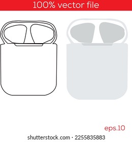 Air pod vector art line -2023