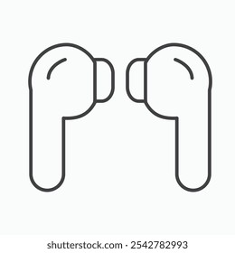 Air pods icon in black and white outlined stroke