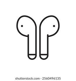 Air pods icon Black and white logo