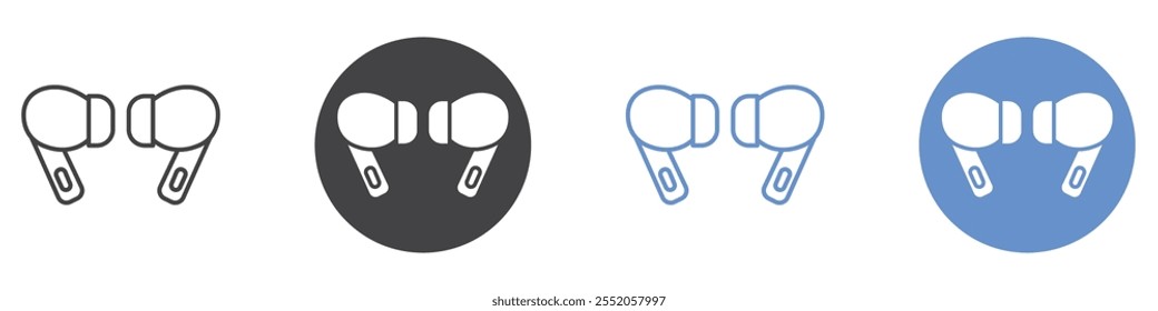 Air pods icon flat line symbol set.