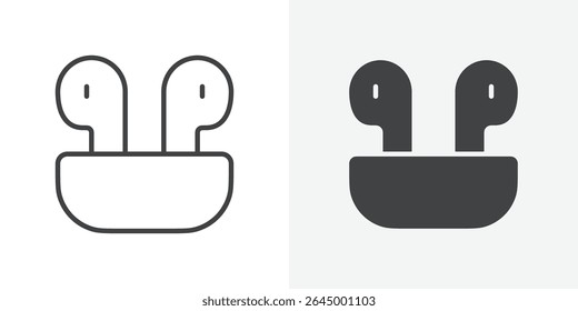 Ícone Air pods Contorno do sinal vetorial