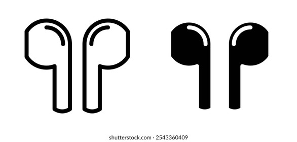 Air pods icon symbol collection on white background.