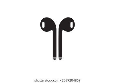 air pods icon vector silhouette isolated in white background