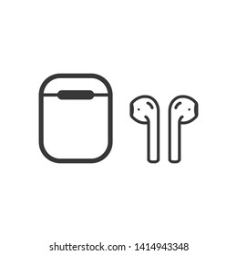 Air pods icon. Wireless earphones symbol modern simple vector icon