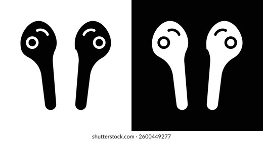 Air pods icons vectors set in solid style.