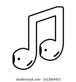 air pods music note concept isolated vector illustration