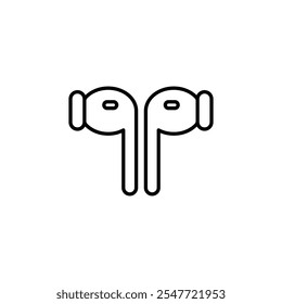 Air pods thin line vector icon