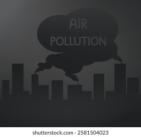 Air pollutant for backdrop, wallpaper, background. Toxic smoke from industrial factories floating in the air. Vector illustration.