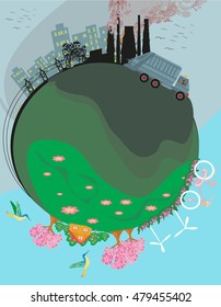 air polluting factory chimneys 