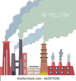 Air Pollution Background Pipes Smoke Vector Stock Vector (Royalty Free ...