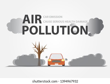 Air pollution from car emission, Concept for environmental problem from transportation fuel