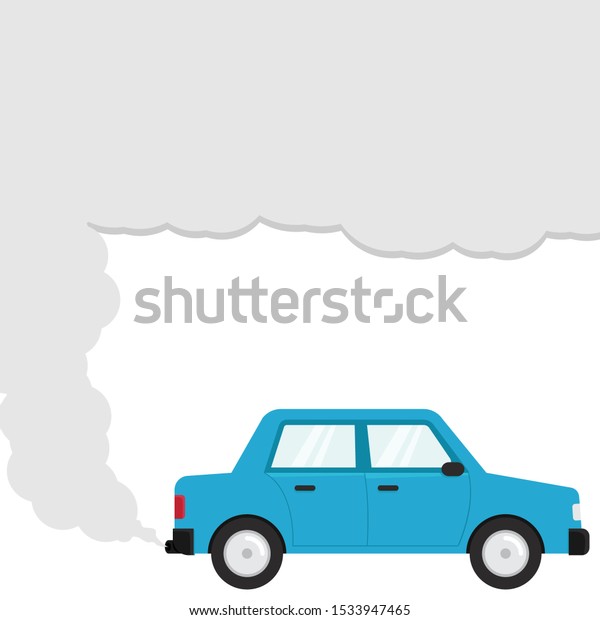 Air pollution, car pollution flat design\
vector illustration