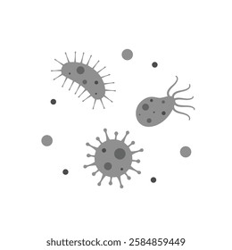 Air pollution cartoon vector. atmospheric aerosol particles or particulate matter. size comparison PM10 and PM2.5