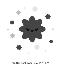 Air pollution cartoon vector. atmospheric aerosol particles or particulate matter. size comparison PM10 and PM2.5
