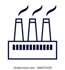 Air pollution, city smoke concept. Industrial plant isolated vector icon.