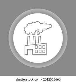 Air pollution color button icon. Eco problems.