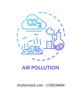 Air Pollution Concept Icon. Environmental Diseases Factor, Industrial Contamination Idea Thin Line Illustration. Urban Chemical Polution. Vector Isolated Outline RGB Color Drawing