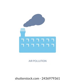 icono de la línea conceptual de contaminación atmosférica. Ilustración simple del elemento. Diseño del símbolo del esquema del concepto de contaminación del aire.