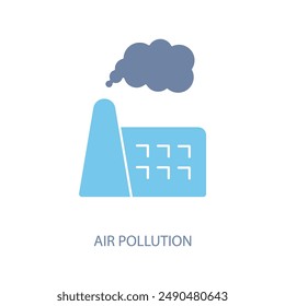 icono de la línea conceptual de contaminación atmosférica. Ilustración de elemento simple. diseño de símbolo de contorno de botella de contaminación del aire.
