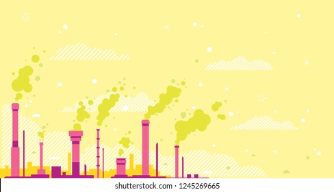 Air Pollution Conceptual Illustration Background Flat Stock Vector ...