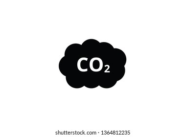 Air pollution danger globar warning carbon dioxide symbol icon gas