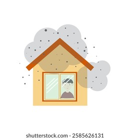 air pollution with dust PM2.5 concept