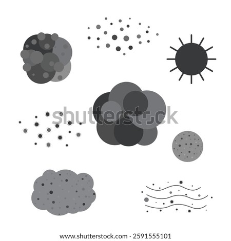 air pollution with dust PM2.5 concept