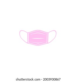 Air pollution face pink mask isolated on white background, woman wearing medical virus mask, coronavirus