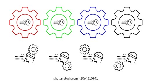 Air pollution, face vector icon in gear set illustration for ui and ux, website or mobile application
