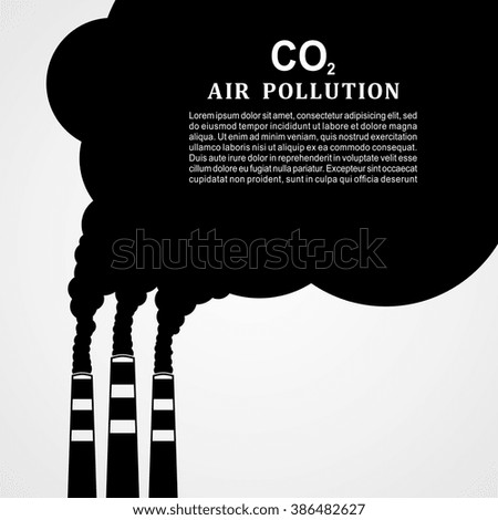 Air pollution. Factory or power plant emitting smoke. Smoking factory concept in Flat style. Vector illustration