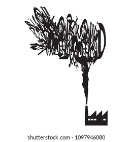Air Pollution Factory Smog Vector Graphic
