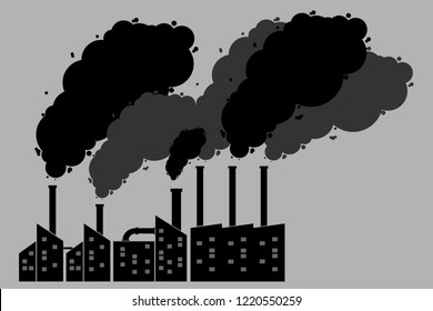 Air pollution factory smoke silhouette