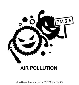 Luftverschmutzung Symbol. Atmosphärische Aerosolpartikel einzeln auf Hintergrund, Vektorgrafik.