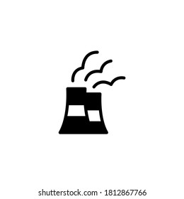 Air Pollution Icon in black flat glyph, filled style isolated on white background