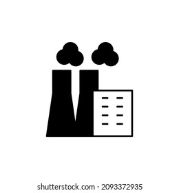 Air Pollution Icon in black flat glyph, filled style isolated on white background