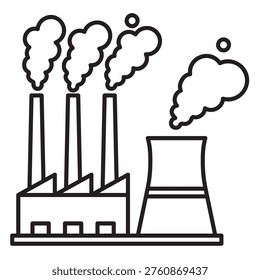 Air pollution icon from factories