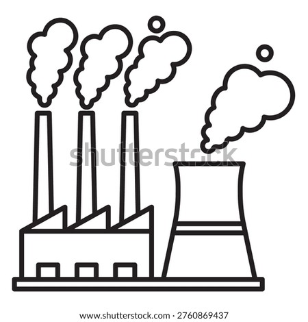 Air pollution icon from factories